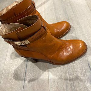 Coach Women's Jackson Leather Ankle Boots Block High Heels
